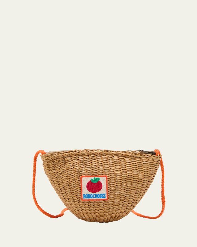 Girl's Tomato Patch Raffia Crossbody Bag